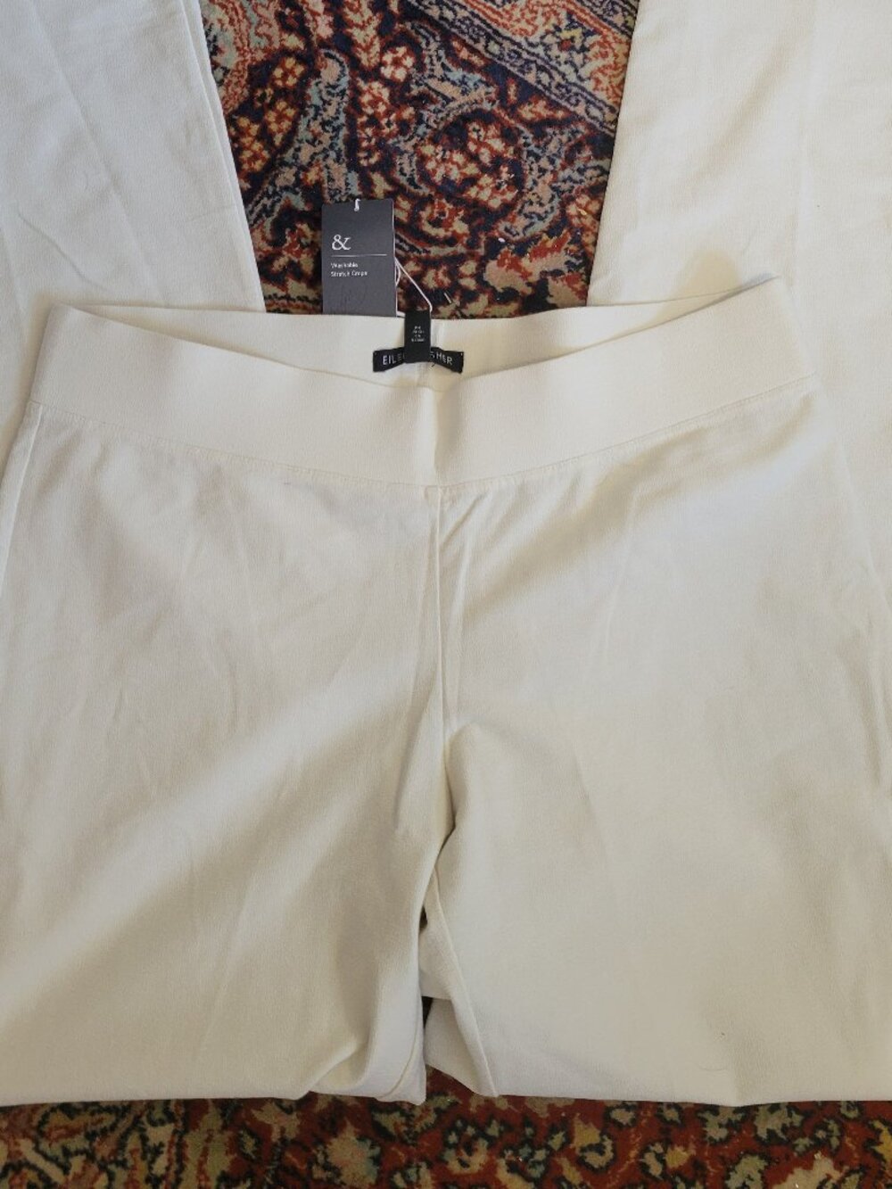 Eileen Fisher Cream Slim Ponte Pants